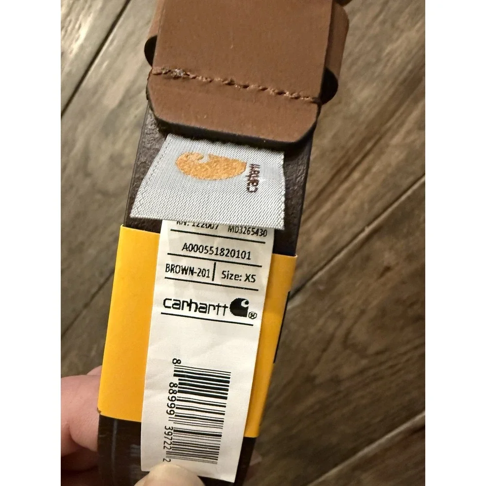 Carhartt Saddle Leather Belt‎ Mens XS Brown Full Grain Veg Tanned A000551820101
